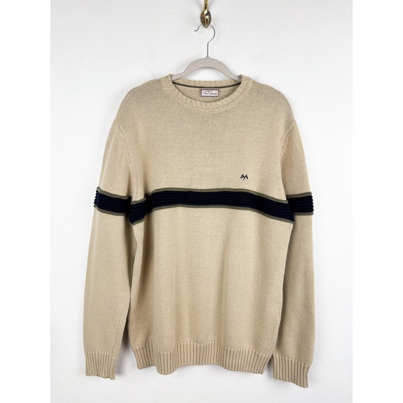 Vintage Thomas Burberry Men’s Tan Crewneck Sweater Sz XL - Picture 1 of 10